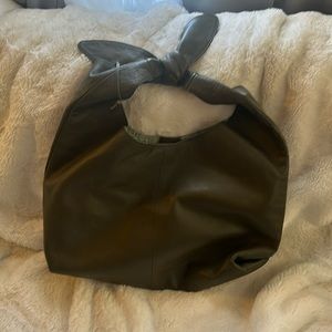 Genuine leather hobo bag